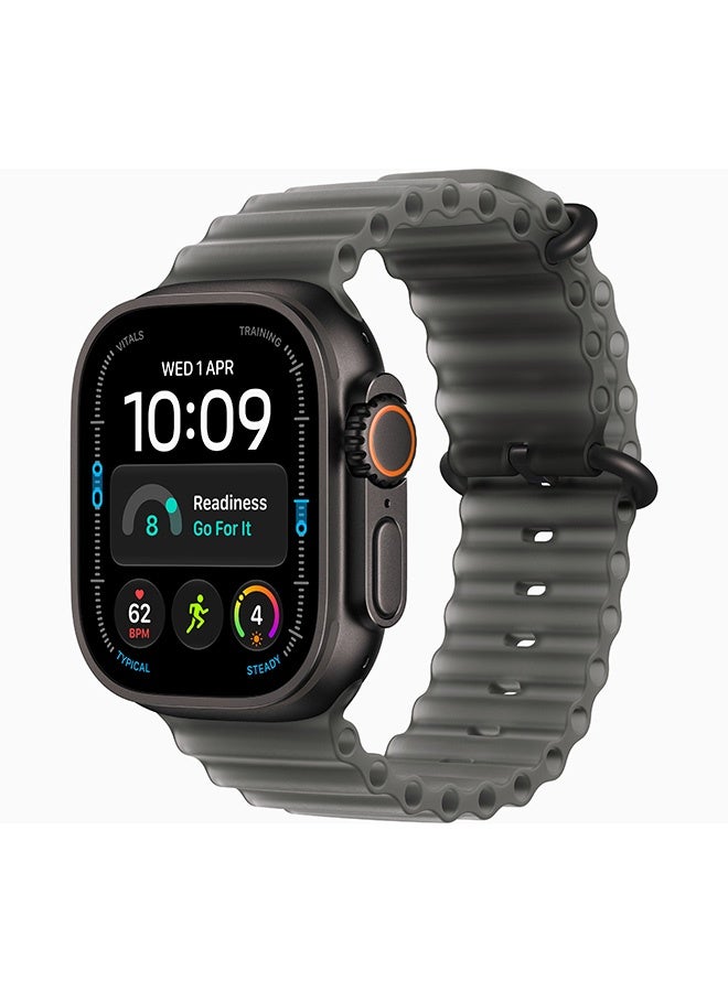 Apple Watch Ultra 4 GPS + Cellular (Middle East Version) Black Titanium Case With Translucent Black Ocean Band - Image 1