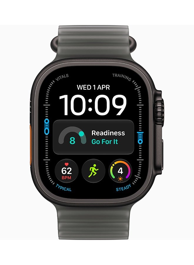 Apple Watch Ultra 4 GPS + Cellular (Middle East Version) Black Titanium Case With Translucent Black Ocean Band - Image 2