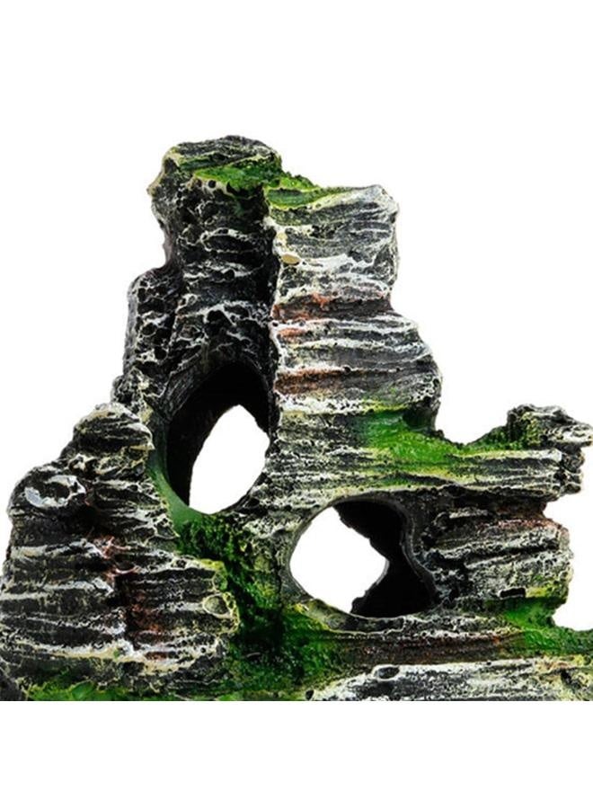 زينة حوض أسماك صخرية على شكل كهف مخفي وشجرة - النوع أ والنوع ب - 10.5 × 10.5 × 5 - Image 5