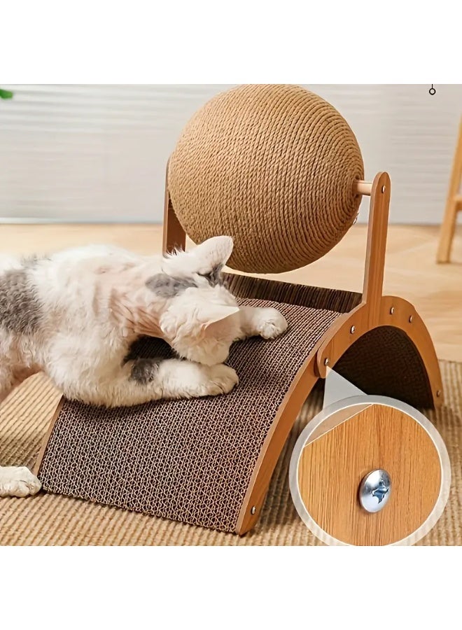 كيلا لعبة خدش القطط، لعبة كرة خدش القطط المقاومة للتآكل، لعبة قطط عمودية، لوح خدش قطط من الورق المموج، لوح طحن المخالب للاسترخاء الذاتي - Image 4