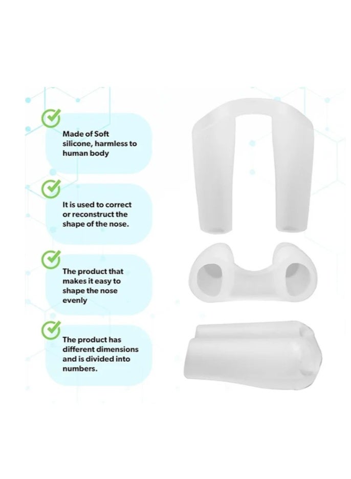 (رقم 5 رقم 6) مثبت فتحتي الأنف من السيليكون الصحي للوجه، وسادة أنف للجراحة، مثبت أنف لتجميل الأنف، مثبت للعمل الجراحي، دبوس أنف من السيليكون 0 - Image 3