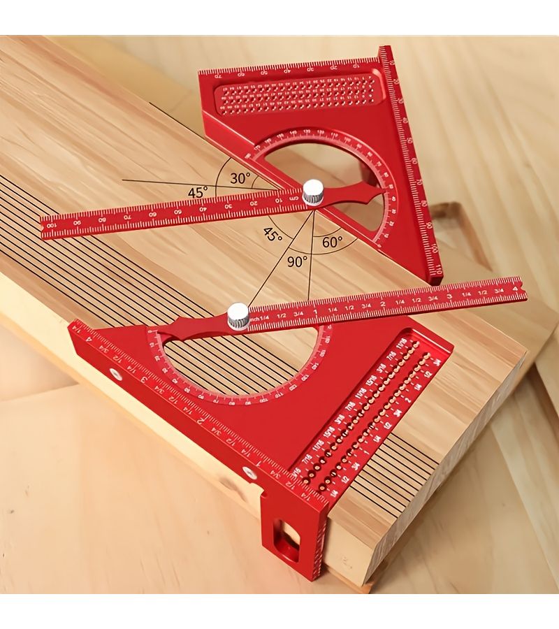 Red Metric 180 Degree Adjustable 3D Woodworking Square Kit - Image 4