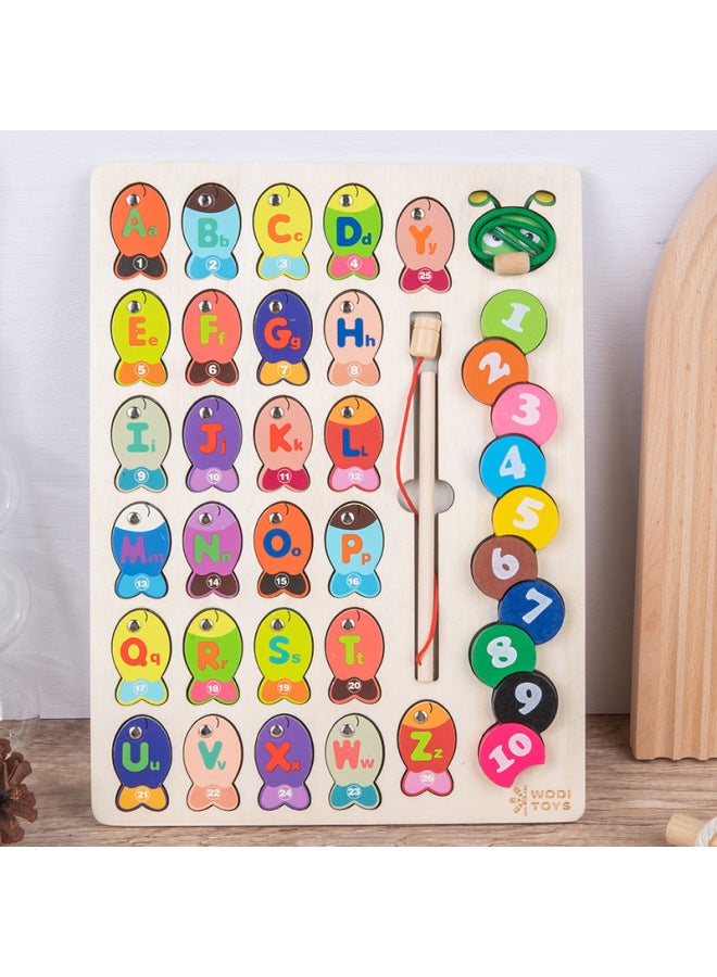 Magnetic Fun Caterpillar Fishing Combination Puzzle Children Parent-child Interactive Game Baby Fishing Toys-Color:Fun Caterpillar Fishing Combination  - Image 2