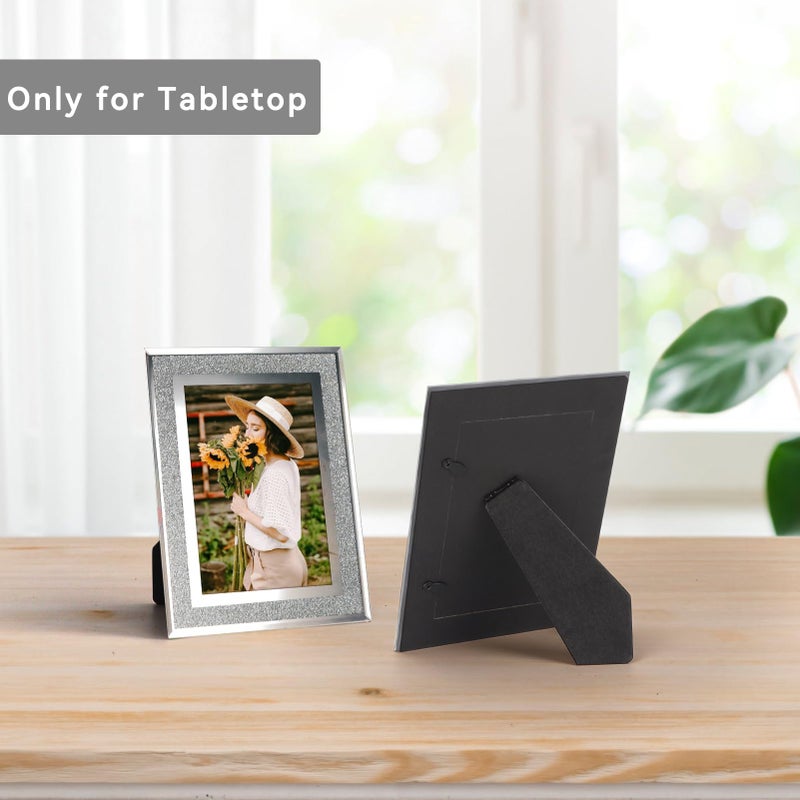 Calenzana 4x6 Glitter Picture Frames Set of 12, Sparkle Glass Photo Frame for Tabletop, Horizontal or Vertical Display - Image 4