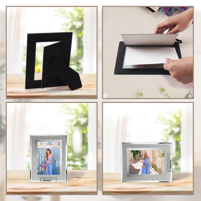 Calenzana 4x6 Glitter Picture Frames Set of 12, Sparkle Glass Photo Frame for Tabletop, Horizontal or Vertical Display - Image 5