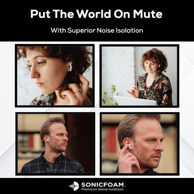 SONICFOAM ملحقات أذن رغوة الذاكرة (SFAir-3-Pro صغير أسود) - متوافقة مع AirPods Pro 3 - (10 قطع / 5 أزواج) - Image 4