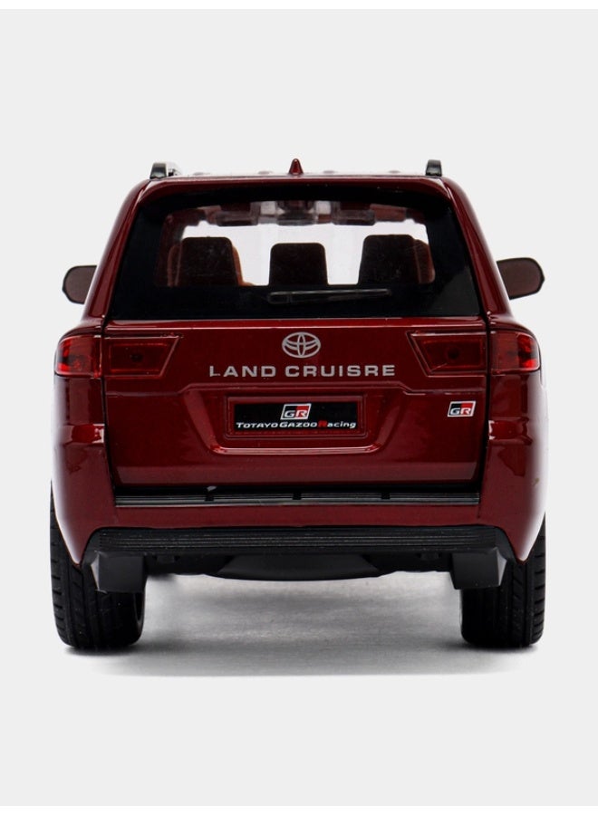 حديقة الألعاب نموذج تويوتا لاند كروزر بحجم 1:24 - سيارة لعبة معدنية مع آلية سحب للخلف، أبواب قابلة للفتح، وأضواء - Image 4