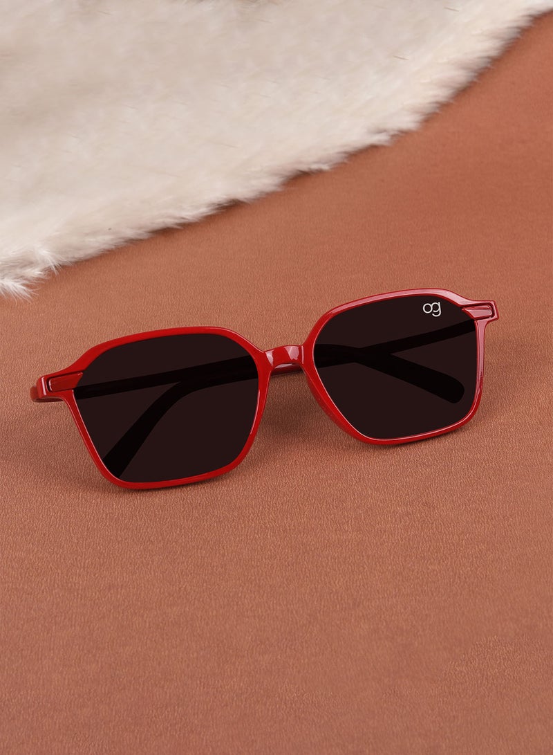 Woggles Stylish Red Square Kids Sunglasses - Image 1