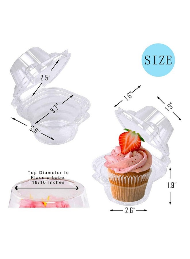 NPLUX 100 Pack Individual Cupcake Containers Plastic Cupcake Boxes Cupcake Holders Stackable Deep Dome Cupcake Carrier - Image 3