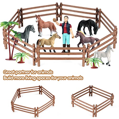 RCOMG 40PCS Plastic Fence Toys Farm Corral Fencing Accessories Playset for Barn Paddock Horse Stable Figures Toys Panel Accessories Gift for Toddlers Kids - Image 5