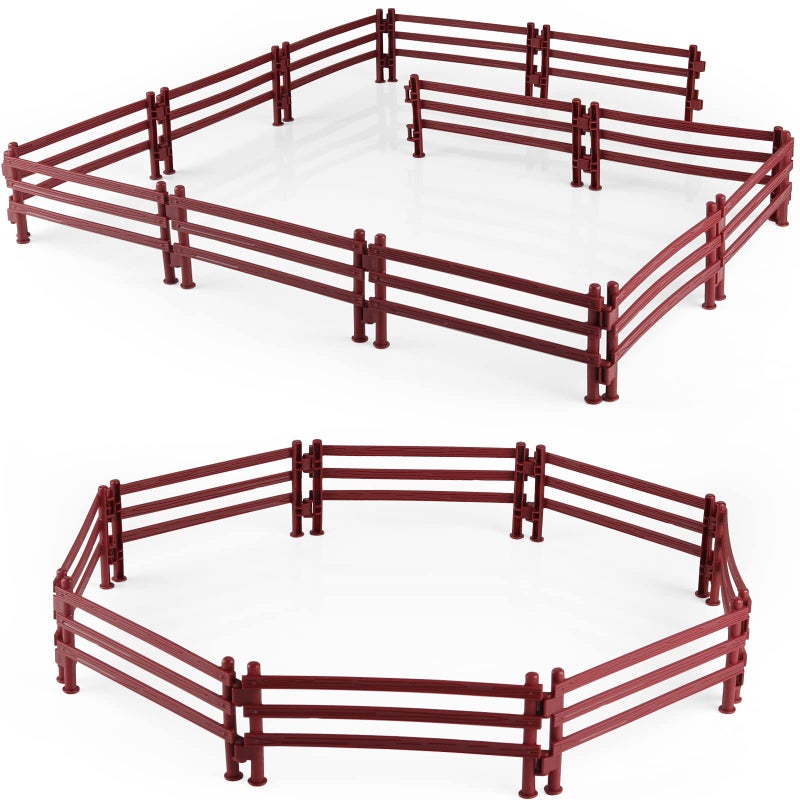RCOMG 40PCS Plastic Fence Toys Farm Corral Fencing Accessories Playset for Barn Paddock Horse Stable Figures Toys Panel Accessories Gift for Toddlers Kids - Image 3