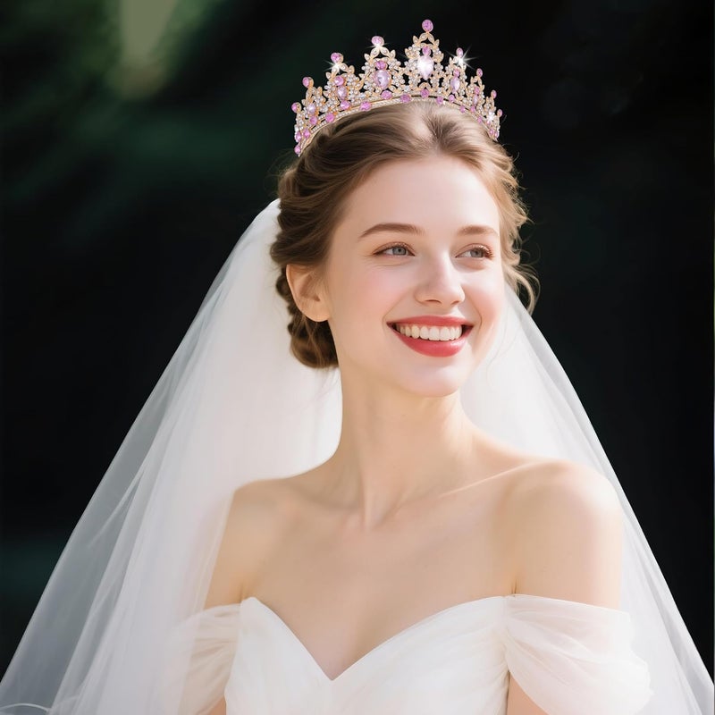 Kamirola - Queen Crown and Tiaras Princess Crown for Women and Girls Crystal Headbands for Bridal, Princess for Wedding and Party（01） - Image 3