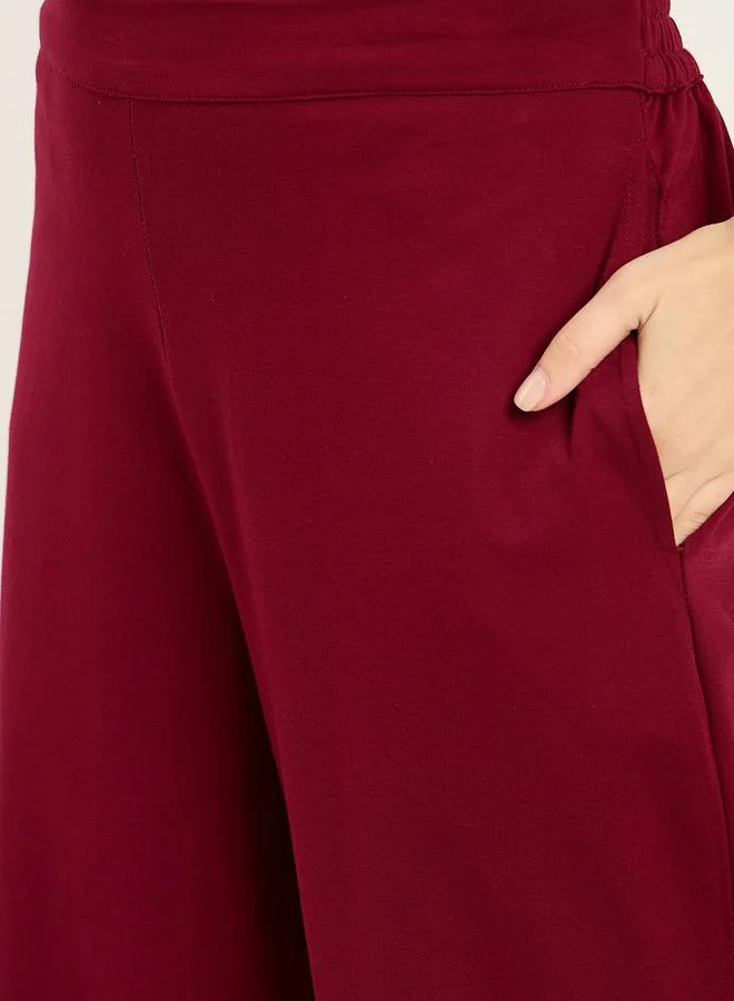 Femmella Femmella Solid Knot Detail Top and Pants Co-Ords
