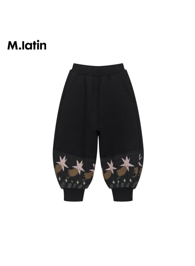 M.latin Kids Pants 25 Winter New Girls Toddler Dense Jacquard Soft Fleece Jogger Sweatpants - Image 4