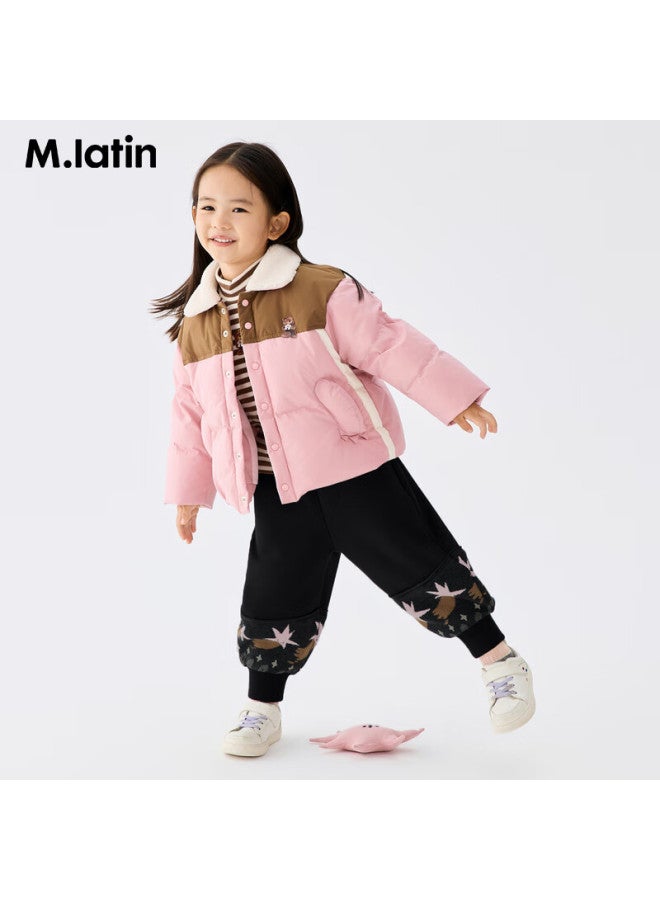 M.latin Kids Pants 25 Winter New Girls Toddler Dense Jacquard Soft Fleece Jogger Sweatpants - Image 2
