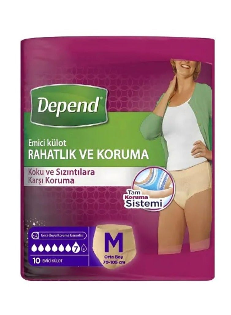 حفاضات نسائية ماصة حجم وسط، 10 قطع - Image 1