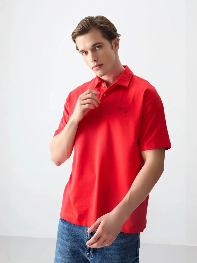 تومي لايف TOMMY Oversized Polo Collar T-Shirt