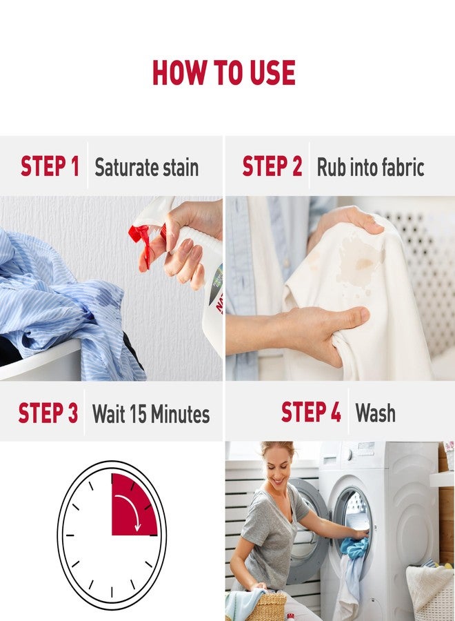 Nature's Miracle علاج بقع وتعزيز غسيل معجزة الطبيعة، 32 أونصة، مزيل بقع ورائحة قبل الغسيل - Image 4