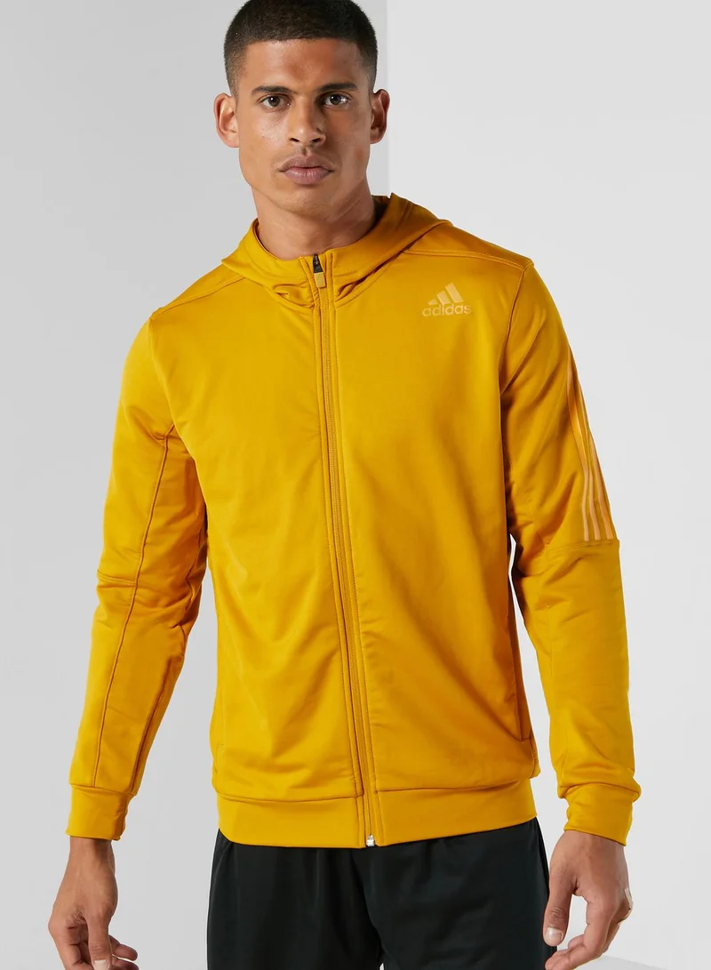Adidas Aero 3 Stripe Hooded Jacket