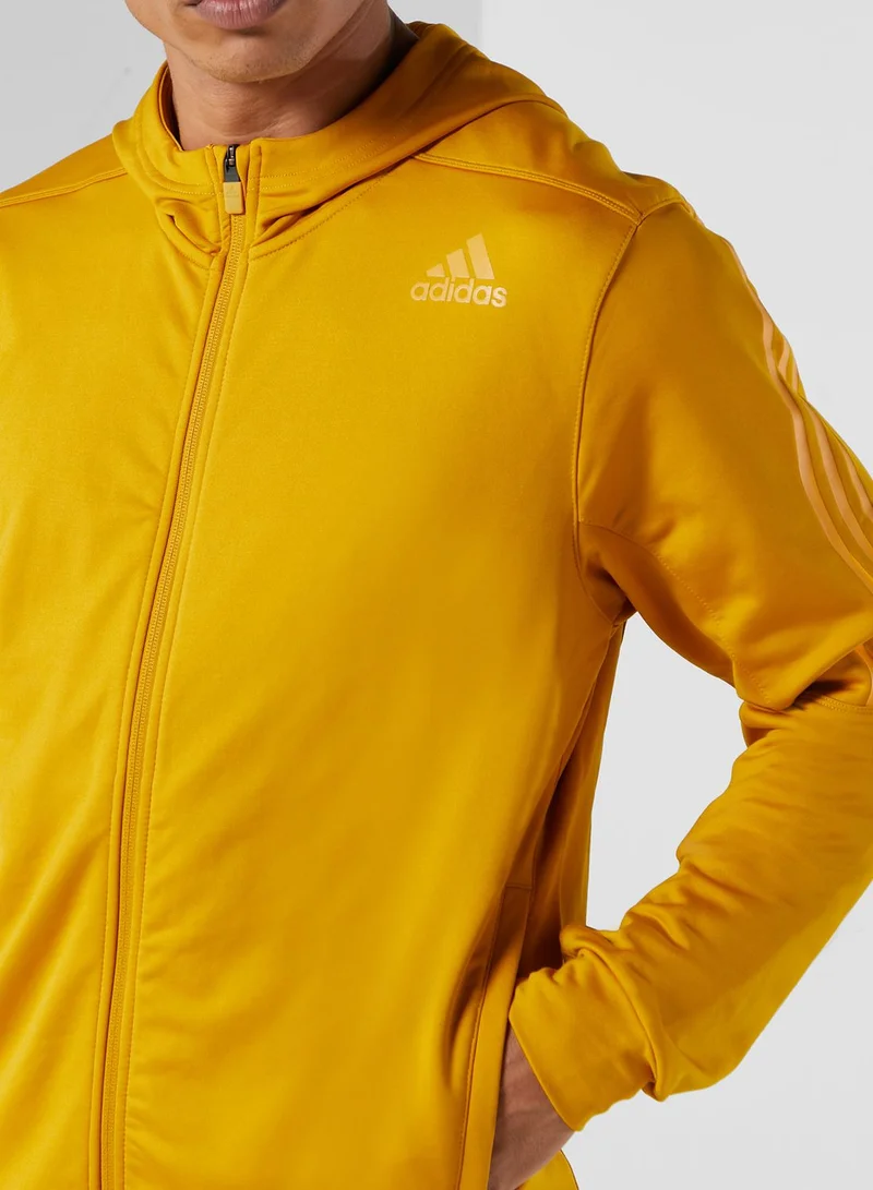 Adidas Aero 3 Stripe Hooded Jacket