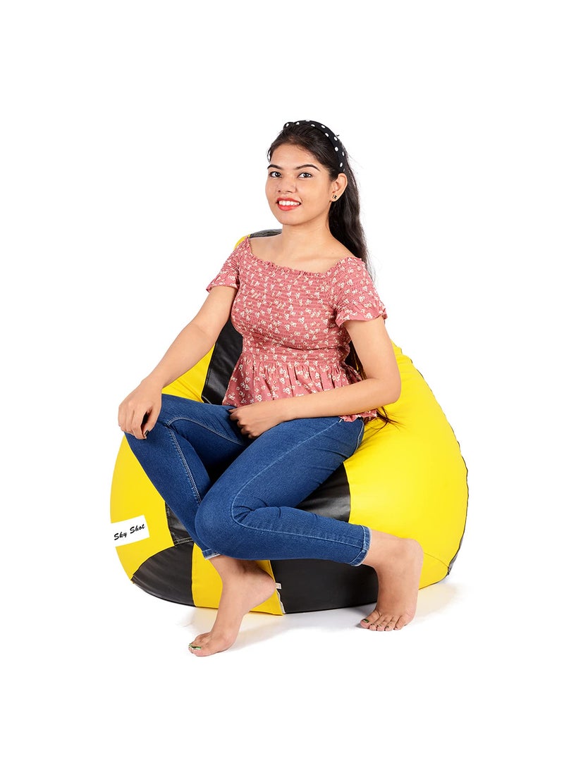 SKYSHOT Skyshot Classic Bean Bag Filled with BeansFillers XL Black Yellow  - Image 2