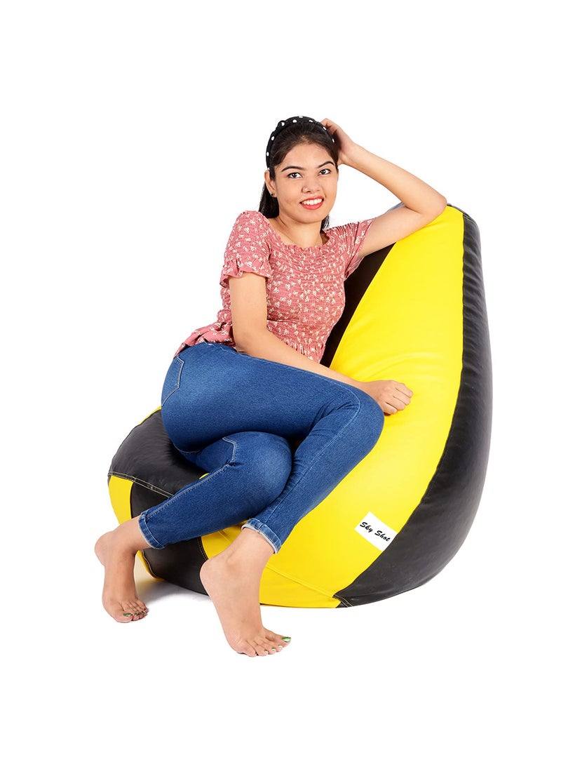 SKYSHOT Skyshot Classic Bean Bag Filled with BeansFillers XL Black Yellow  - Image 3
