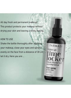 FARMASI Makeup Time Locker Long Lasting Makeup Setting Spray Oil Free Lightweight All Day Wear Revitalizes Natural Finish 3.9 Fl. Oz / 115 Ml  - Image 4