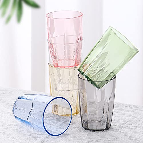 ZEAYEA Set of 6 Acrylic Drinking Cups, 14 oz Unbreakable Water Tumbler, Reusable Plastic Drinking Glasses, Stackable Beverage Tumbler for Juice, Lemonade, Ice Coffee, BPA-free, Dishwasher Safe - Image 3
