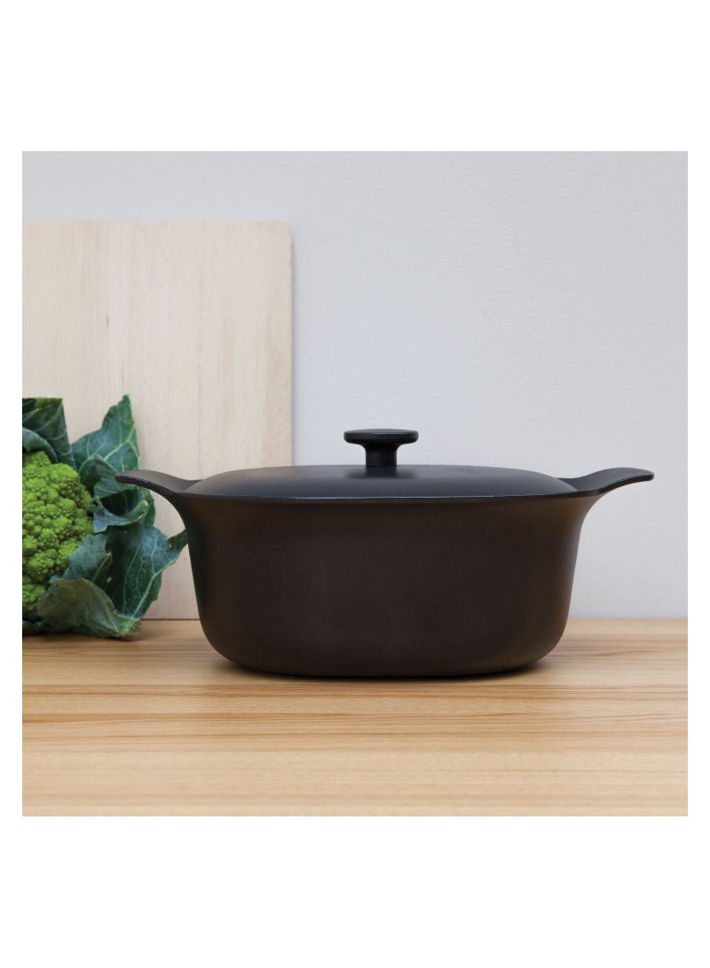 بيرجوف طاجن بيضاوي مغطى حديد أسود 28 × 22 سم - Image 2