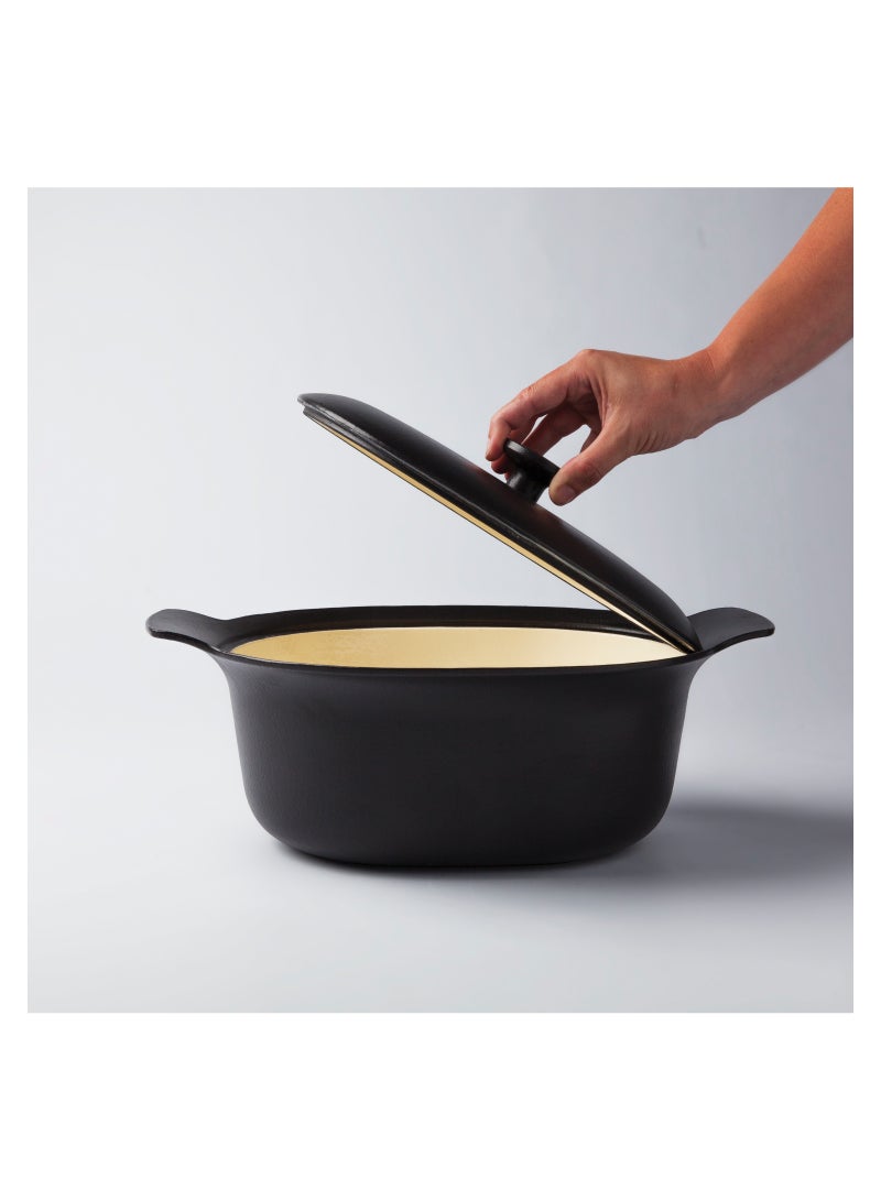 بيرجوف طاجن بيضاوي مغطى حديد أسود 28 × 22 سم - Image 3