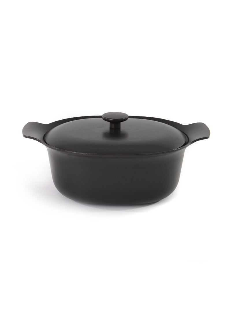 بيرجوف طاجن بيضاوي مغطى حديد أسود 28 × 22 سم - Image 1