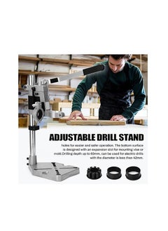 KIIUMI Clamp Base Bench Drill Press Stand Silver/Black 8.7x5.5inch  - Image 5