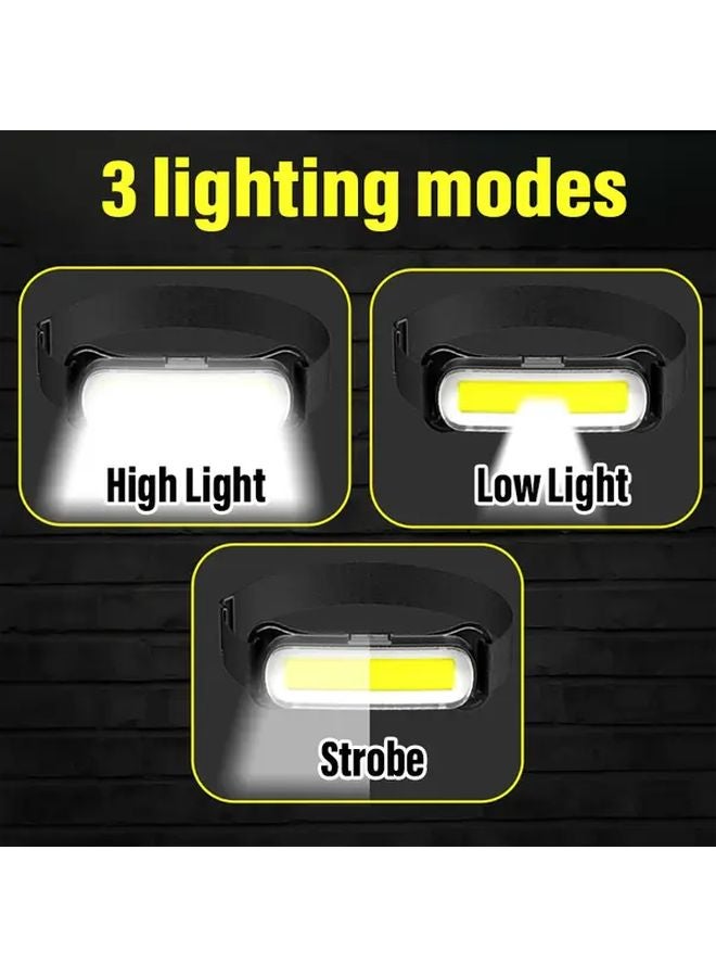 1pc ABS USB Rechargeable COB Headlamp Floodlight Work Light Reading Lamp - Image 5