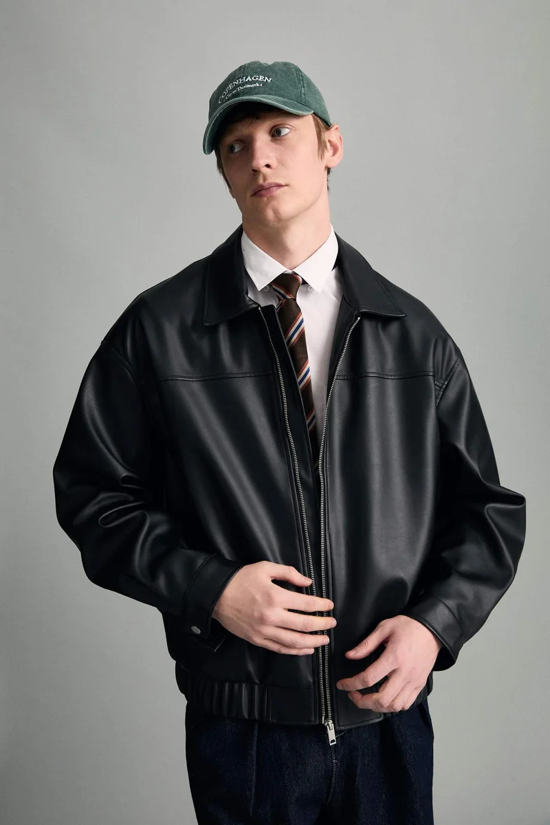 DeFacto Oversize Fit Faux Leather Jacket