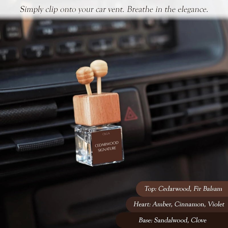 OLGA Cedarwood Signature Luxury Car Diffuser - 8ml Natural Air Freshener - Image 3