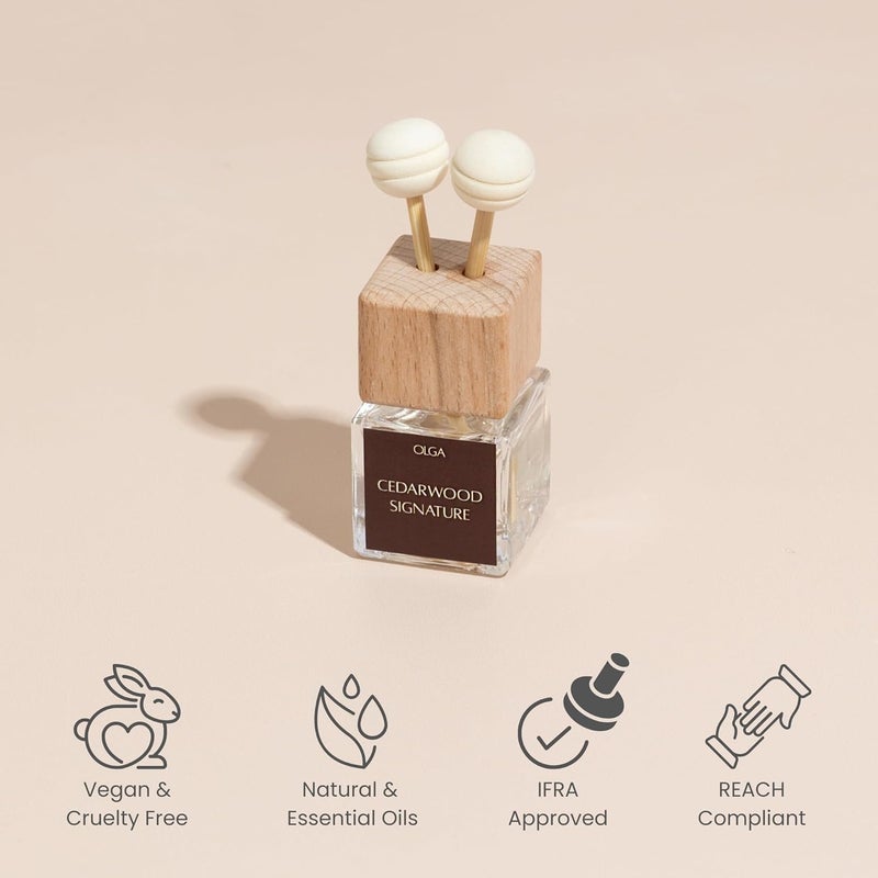 OLGA Cedarwood Signature Luxury Car Diffuser - 8ml Natural Air Freshener - Image 5