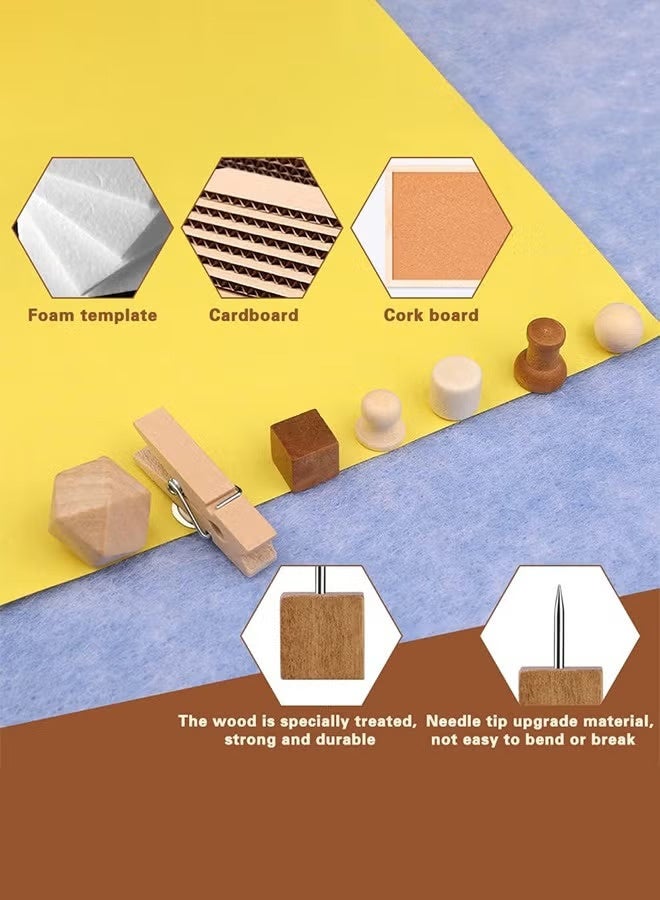Tanyaz Wood Push Pins, Decorative Thumb Tacks Wooden Head Pin Map Tacks Marking Pin, Wood Thumb Tacks Decorative for Bulletin Boards Craft Projects with Storage Box - Image 3