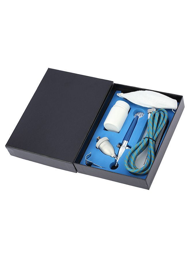NIBEMINENT Mini Sandblasting Airbrush Sandblaster Spray Model Air Brush Kit Sliver & Blue 24 x 4.3centimeter - Image 5
