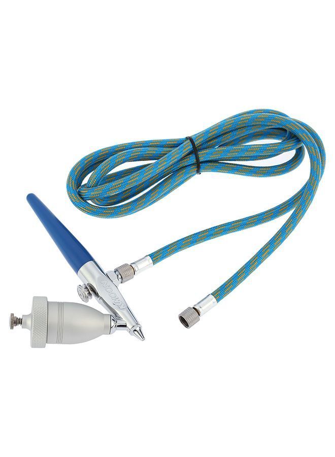 NIBEMINENT Mini Sandblasting Airbrush Sandblaster Spray Model Air Brush Kit Sliver & Blue 24 x 4.3centimeter - Image 4