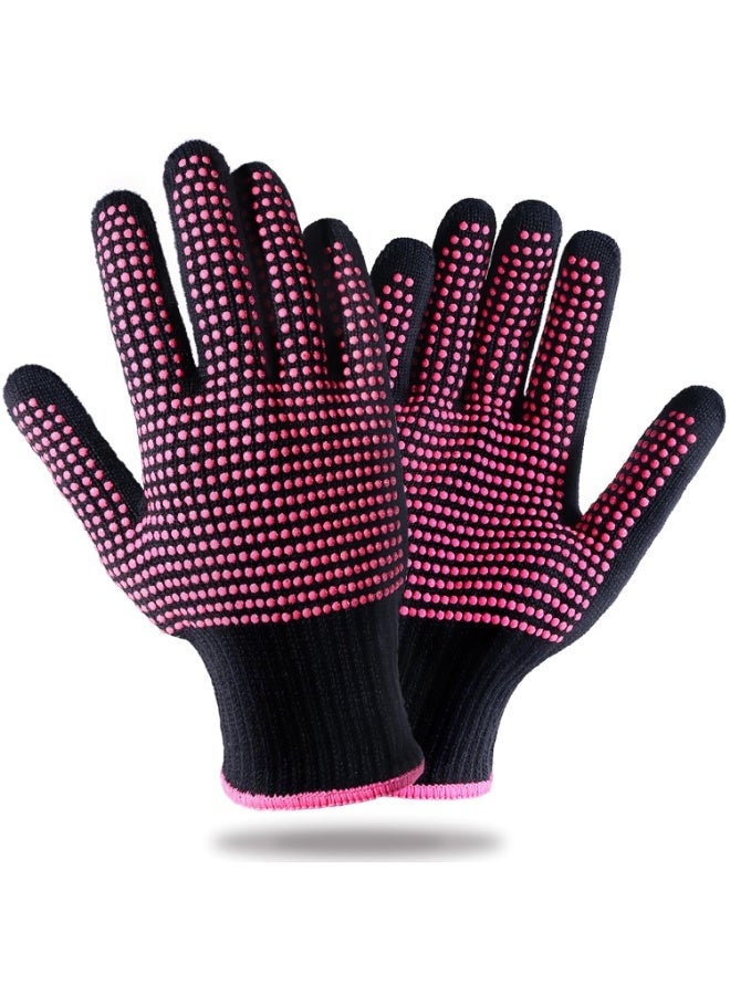 Hugifts 1 Pair of high-temperature resistant silicone non-slip oven mitts, prevents burns, suitable for hairdressing and grilling. - Image 1