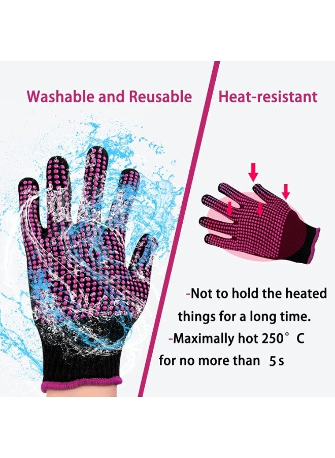 Hugifts 1 Pair of high-temperature resistant silicone non-slip oven mitts, prevents burns, suitable for hairdressing and grilling. - Image 5