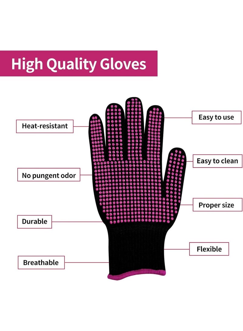 Hugifts 1 Pair of high-temperature resistant silicone non-slip oven mitts, prevents burns, suitable for hairdressing and grilling. - Image 3