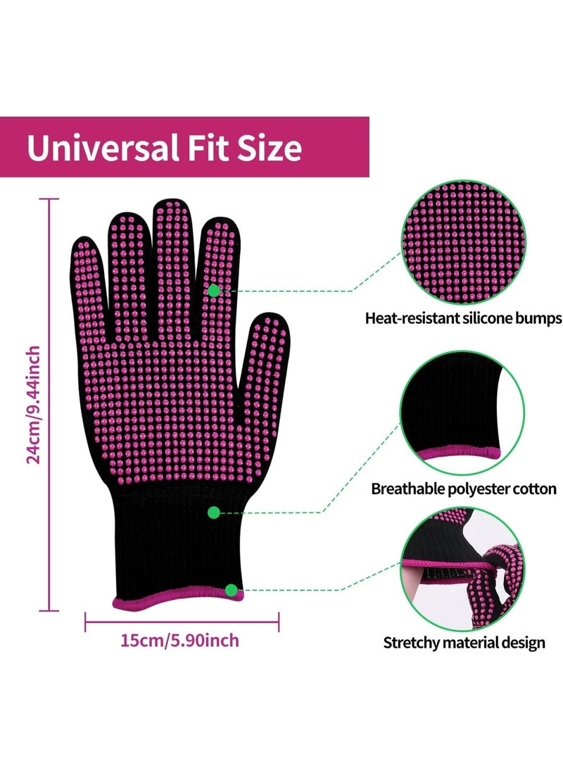 Hugifts 1 Pair of high-temperature resistant silicone non-slip oven mitts, prevents burns, suitable for hairdressing and grilling. - Image 4