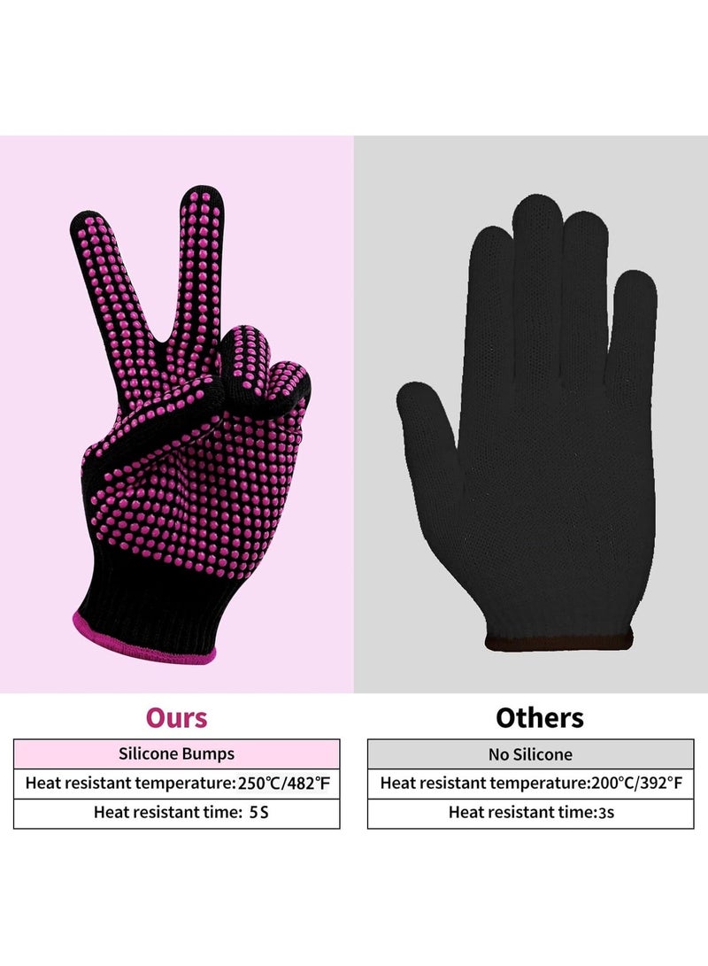 Hugifts 1 Pair of high-temperature resistant silicone non-slip oven mitts, prevents burns, suitable for hairdressing and grilling. - Image 2