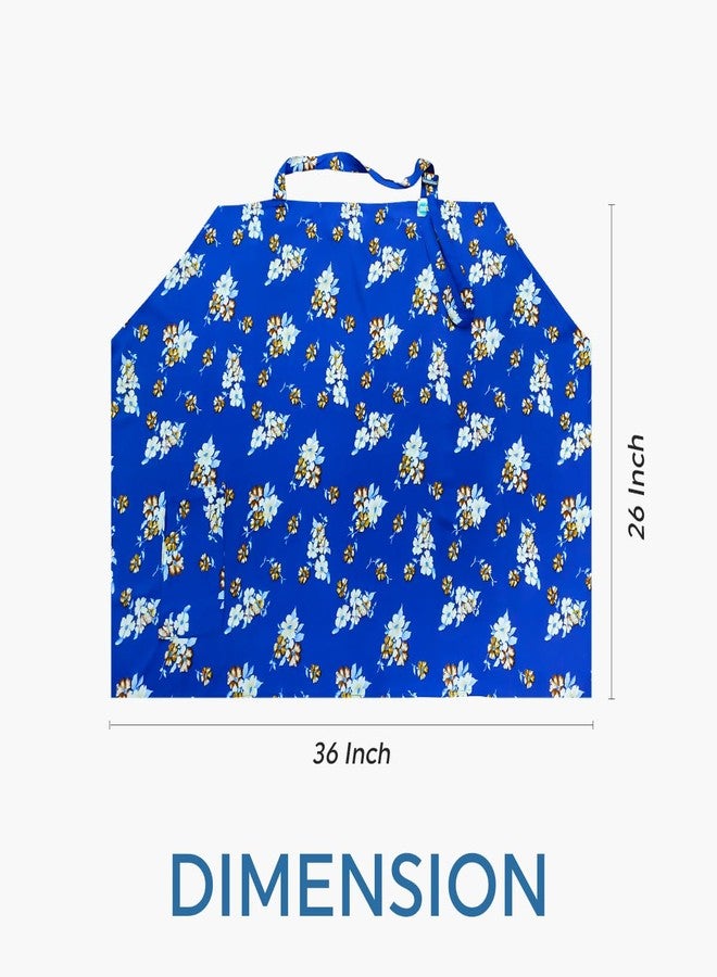 ZIKKU 100% Cotton Nursing Cover for Breastfeeding, Soft & Breathable, Feeding Apron/Cover for Nursing Mom, Lightweight & Comfortable Maternity Breastfeeding Cover with Mobile Pocket (Dark Blue Design) - Image 3