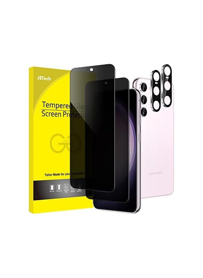 Jetech Privacy Screen Protector for Galaxy S23+ / S23 Plus 5G 6.6-Inch with Camera Lens Protector, Anti-Spy Tempered Glass Film, Fingerprint ID Compatible, 2-Pack Each - Image 1