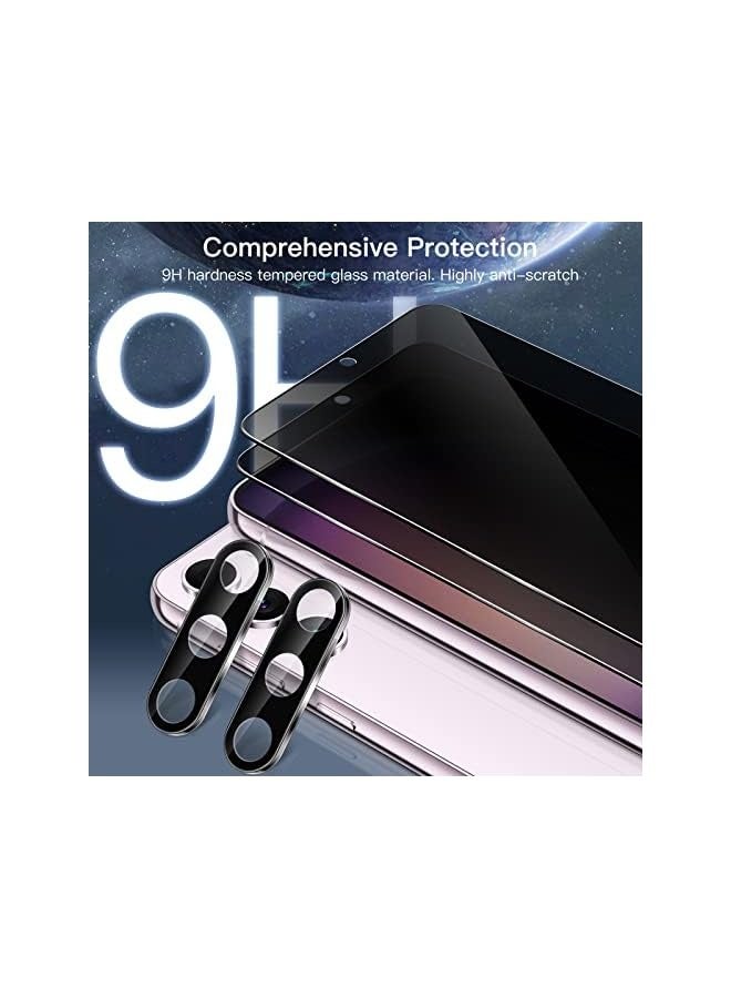 Jetech Privacy Screen Protector for Galaxy S23+ / S23 Plus 5G 6.6-Inch with Camera Lens Protector, Anti-Spy Tempered Glass Film, Fingerprint ID Compatible, 2-Pack Each - Image 5