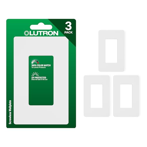 Lutron Claro Light Switch Cover Plate 1 Gang Wallplate for Decorator Light Switches Rocker Light Switch Cover Outlet Cover Screwless Switch Plate Cover Gloss CW1WH3 White 3 Pack - Image 1
