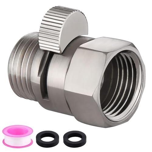 Worldwhere Shower Flow Control Valve, Brass Shut Off Valve for Hand Shower or Fixed Shower Head, G1/2" Shower Pressure Regulator Brushed Nickel - Image 1