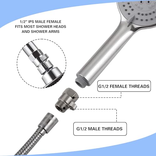 Worldwhere Shower Flow Control Valve, Brass Shut Off Valve for Hand Shower or Fixed Shower Head, G1/2" Shower Pressure Regulator Brushed Nickel - Image 5
